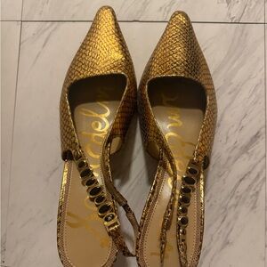 Sam Edelman Metallic Gold Heels